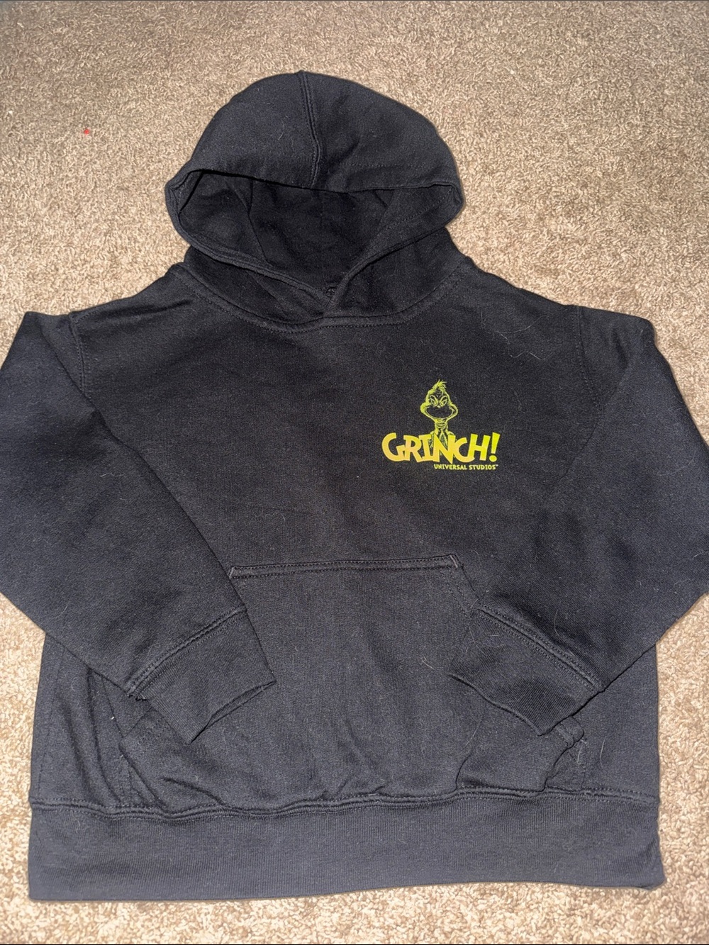 Universal Studios Grinch Crewneck Hoodie in Black with Green Logo